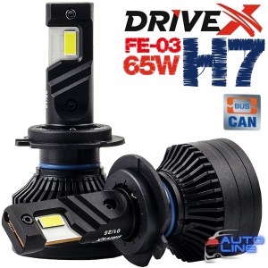 DriveX FE-03 H7 65W 6000K — мощные LED-лампы H7 с обманкой 9-20В 65Вт 6000K/12000Lm CSP Leds