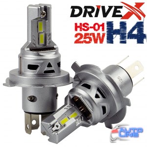 DriveX HS-01 H4 25W 6K — автомобильные компактные LED-лампы H4 под галогенку