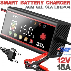 Intelligent Pulse Repair Charger 12V 15A v2 EAFC - интеллектуальное зарядное устройство LiFePO4 AGM GEL Lead Acid EFB Ca-Ca Wet Deep Cycle с режимом восстановления + тестер, 12В 15А