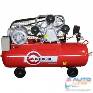 INTERTOOL PT-0036 - воздушный поршневой компрессор с ресивером 100 л, 5 HP, 4 кВт, 380 В, 8 атм, 600 л/мин. 3 цилиндра