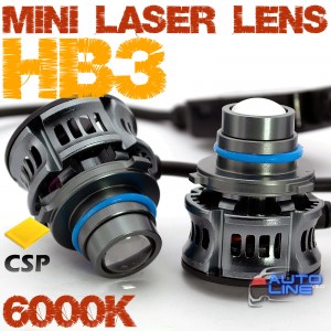 LED Mini Laser Lens 9005/HB3 6000K Canbus v1 - светодиодные мини лазерные линзы 9005/HB3 6000K