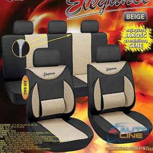 MILEX/Elegance полный к-т/2пер+2задн+5подг/беж ((5)) — комплект чехлов для сидений автомобиля, черно-бежевые