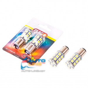PULSO LED S25/BAY15d/27 SMD-5050/12v/White/2 конт — лампа габаритного света, 27 SMD-5050, 12v