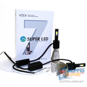 SuperLED F7 H7 12-24V chip COB — светодиодные лампы H7, 6000K