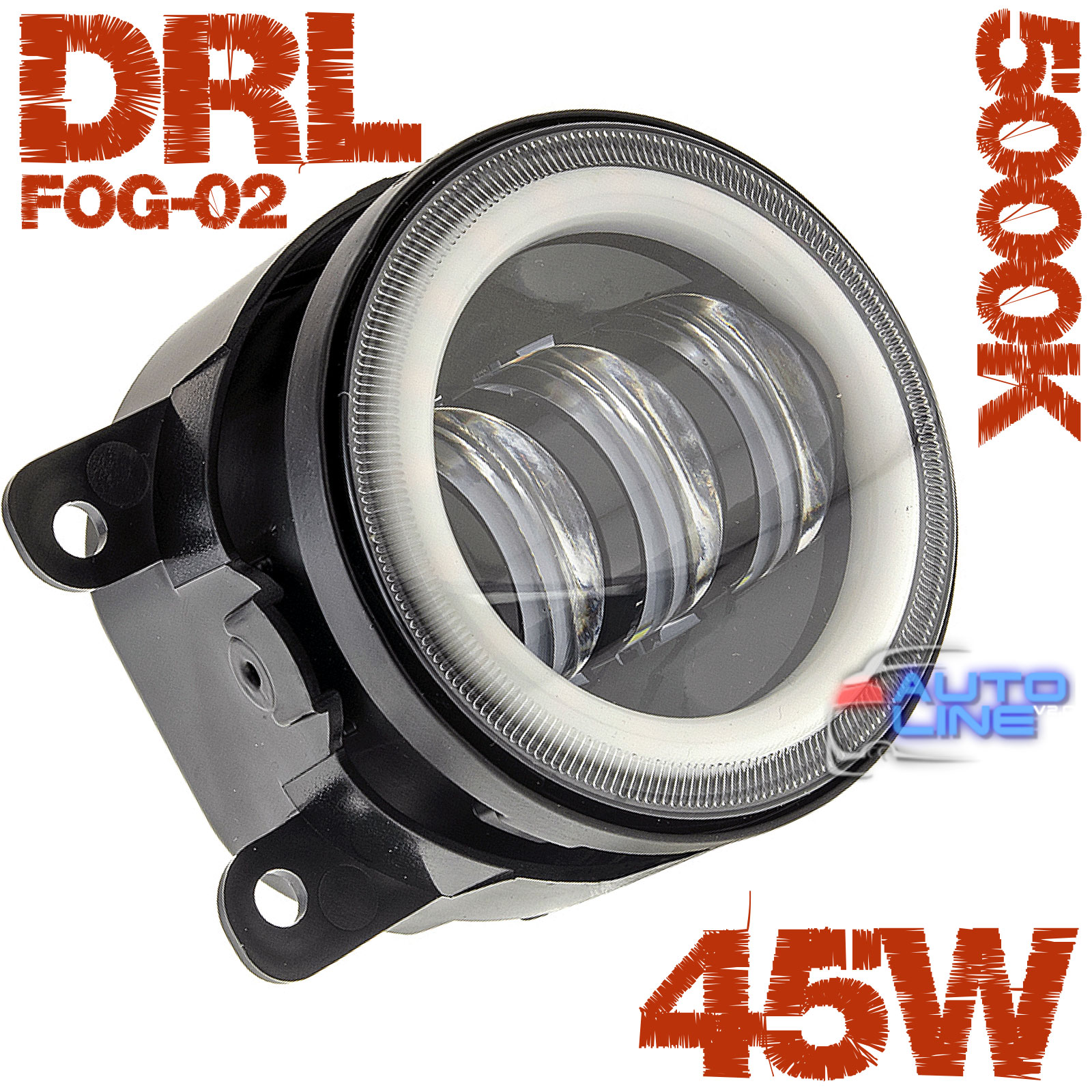 Cyclone FOG-02 45W+DRL 3.5 5000K - универсальная/штатная противотуманная LED-фара с ходовыми огнями 90мм. Противотуманная LED-фара ближнего света с ДХО